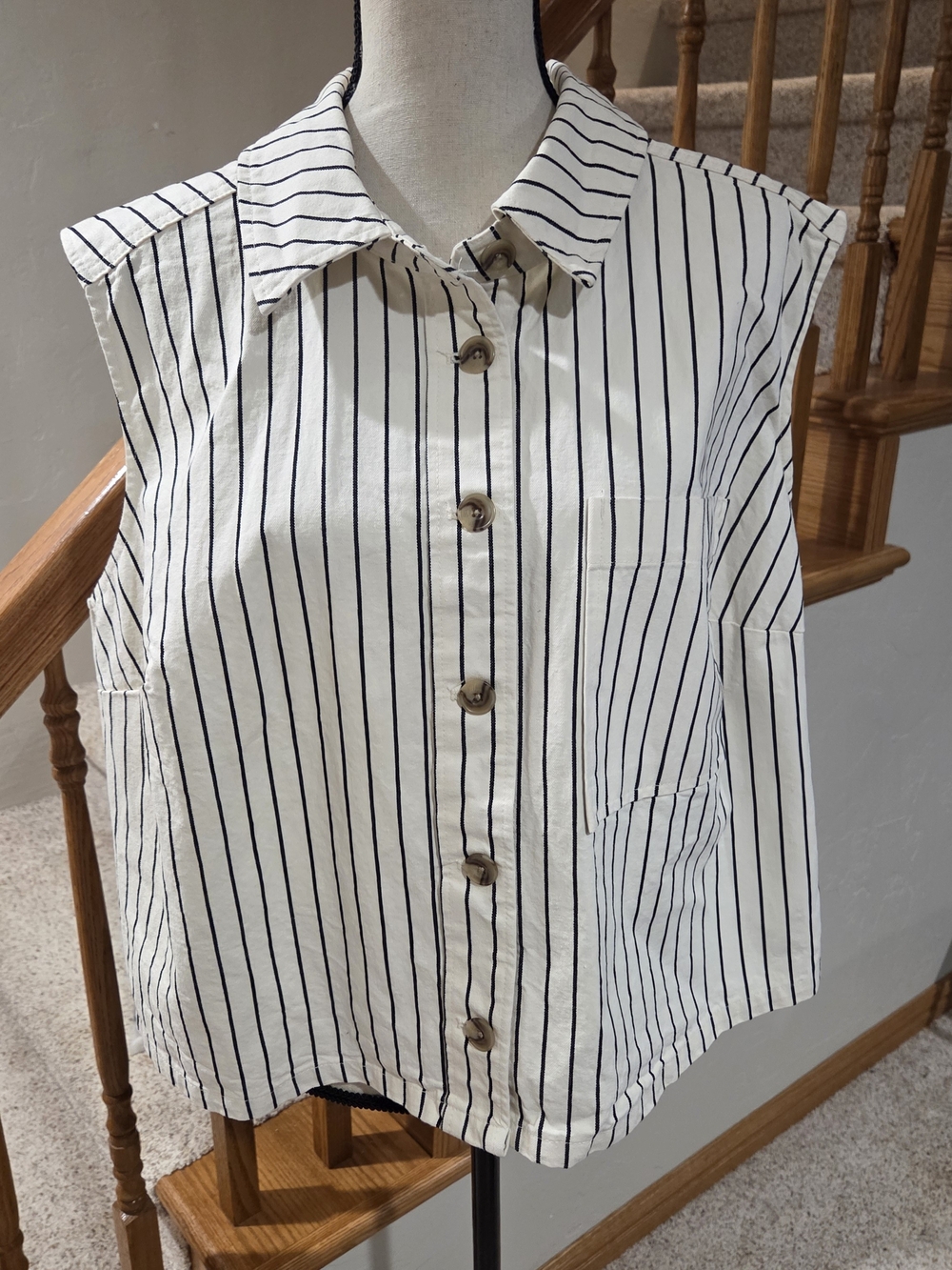 Future Collective Sleeveless Button-Front Vest Or Top